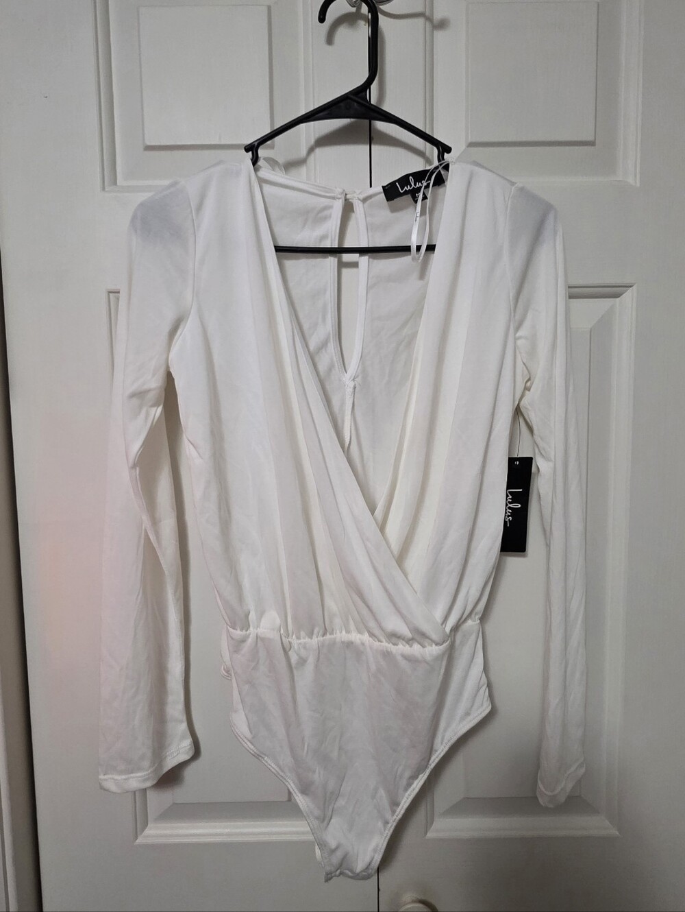 Lulu's Ivory Long-Sleeve Bodysuit NWT Size M